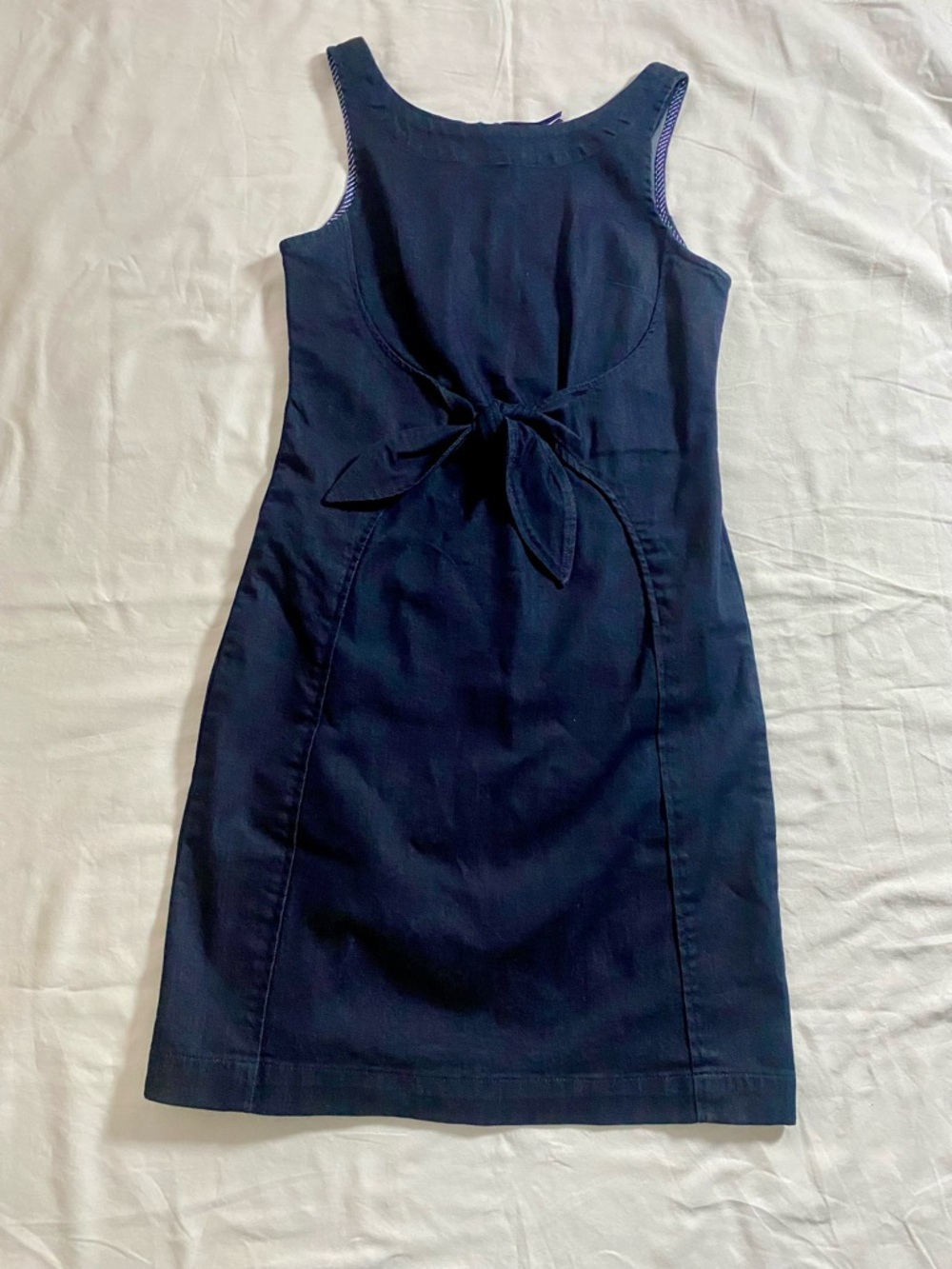 HOLDING HORSES Navy Tie-Front Midi Dress
